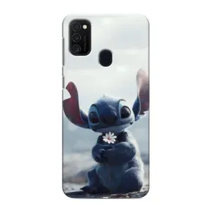 Чехол с рисунком Стич для Samsung Galaxy M21s (Стич с цветочком)