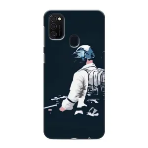 Силиконовый чехол с картинкой "Герой Pubg" на Samsung Galaxy M21s (В экиперовке)