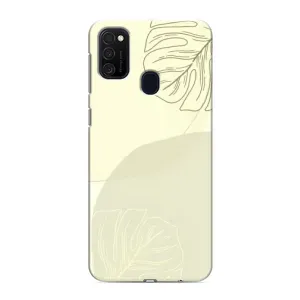 Чохол квітковий дизайн для Samsung Galaxy M21s (Зелений фон)