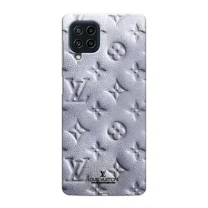 Текстурный Чехол Louis Vuitton для Самсунг Галакси М22 (Белый ЛВ)
