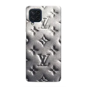 Текстурный Чехол Louis Vuitton для Самсунг Галакси М22 (Бежевый ЛВ)