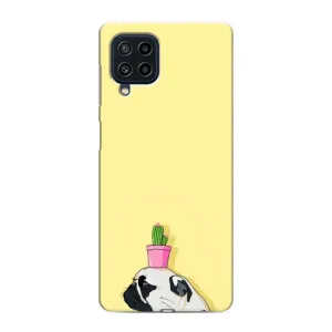 Бампер для Samsung Galaxy M22 с картинкой "Песики" (Кактус на голове)