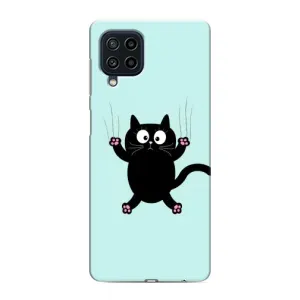 Силиконовый чехол с котиком для Samsung Galaxy M22 (Падающий кот)