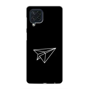 Чехол с картинками на черном фоне для Samsung Galaxy M22 (Самолетик)