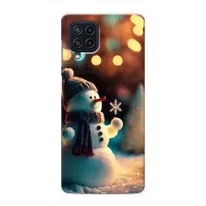 Чехлы на Новый Год Samsung Galaxy M22 (Снеговик праздничный)