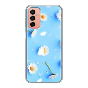 Чехол с Цветами для Samsung Galaxy M23 (5G) (ромашки на голубом)