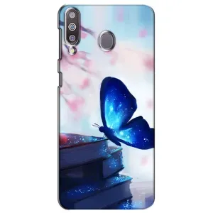 Силиконовый бампер с картинкой животных для Samsung Galaxy M30 (M305) (Бабочка синяя)