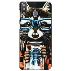 Силиконовый Чехол с Енотами на Samsung Galaxy M30 (M305) (Енот в очках)