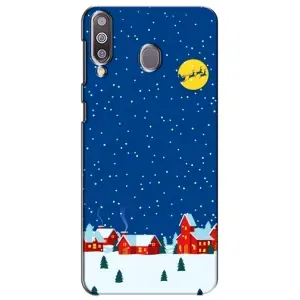 Силиконовый бампер на рождество для Samsung Galaxy M30 (M305) (Город в снегу)