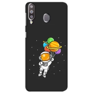 Силиконовый Чехол с принтом "Космонавты" на Samsung Galaxy M30 (M305) (Космонавт с шариками)