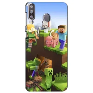Чехлы для Samsung Galaxy M30 (M305) (Персонажи Майн Крафт) (Майн-крафт)