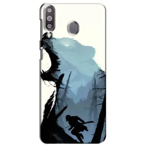Силиконовый бампер с картинкой животных для Samsung Galaxy M30 (M305) (Медведь и лес)