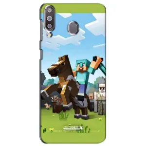 Чехлы для Samsung Galaxy M30 (M305) (Персонажи Майн Крафт) (На коне)