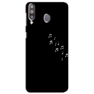Чехол с картинками на черном фоне для Samsung Galaxy M30 (M305) (Ноты)