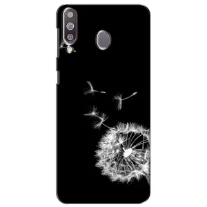 Силиконовый Чехол с одуванчиками на Samsung Galaxy M30 (M305) (Одуванчик на чёрном)