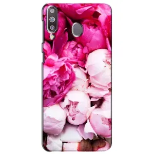 Силиконовый бампер с принтом (цветочки) на Самсунг М30 (Пионы)