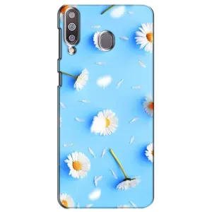 Чехол с Цветами для Samsung Galaxy M30 (M305) (ромашки на голубом)