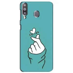 Чехлы (Знак сердечка) на Samsung Galaxy M30 (M305) (Сердечко на бирюзовом)
