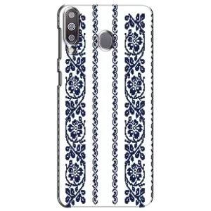 Силиконовый Чехол на Samsung Galaxy M30 (M305) с картинкой Вышиванки (Синяя вышиванка)