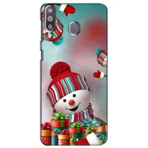 Чехлы на Новый Год Samsung Galaxy M30 (M305) (Снеговик в шапке)