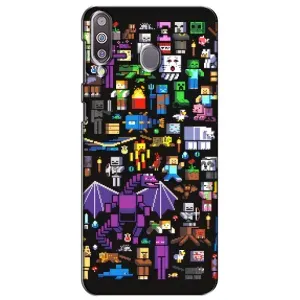 Чехол майнкрафт для Samsung Galaxy M30 (M305) (Все персонажи)