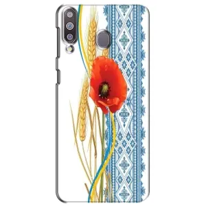 Силиконовый Чехол на Samsung Galaxy M30 (M305) с картинкой Вышиванки (Вышиванка с цветком)