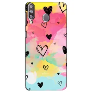 Чехлы с тематикой "Маленькие Сердечки" на Samsung Galaxy M30 (M305) (Яркие сердечки)