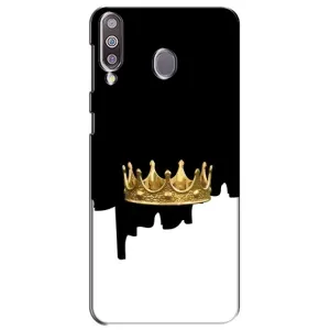 Чехол (Корона на чёрном фоне) для Самсунг М30 (Золотая корона)