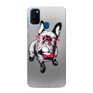 Чехол (ТПУ) Милые собачки для Samsung Galaxy M30s (M307) (Бульдог в очках)