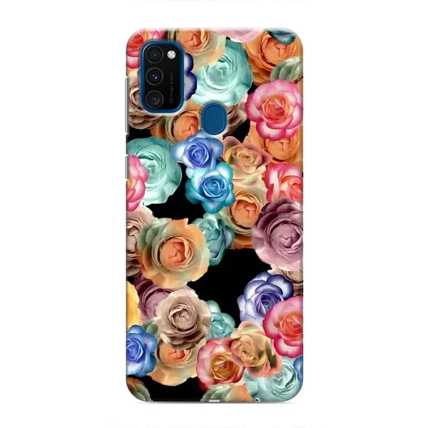 Чехол с рисунком «Цветы на черном» для Samsung Galaxy M30s (M307) Чехол с рисунком «Цветы на черном» для Samsung Galaxy M30s (M307)