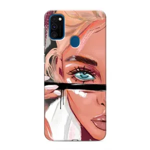 Силіконовый Чохол на Samsung Galaxy M30s (M307) з картинкой Модных девушек (Дівчина та вії)