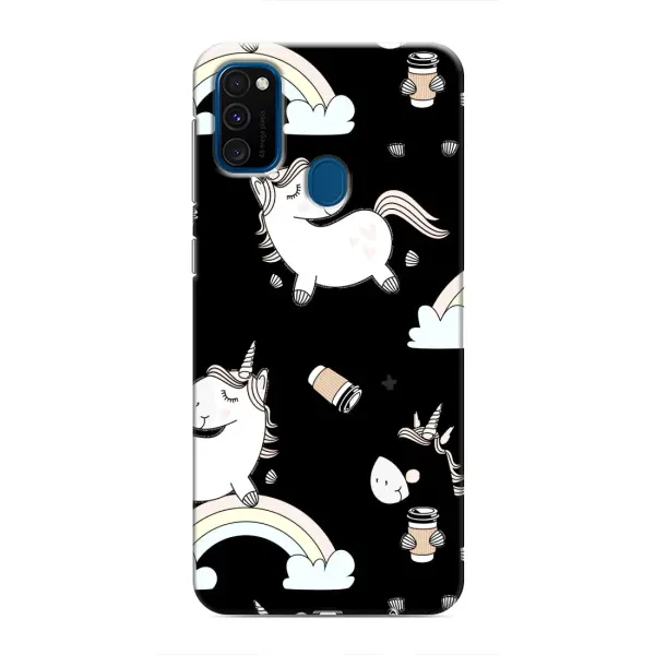 Чехол с рисунком «Единорог с кофе» для Samsung Galaxy M30s (M307)