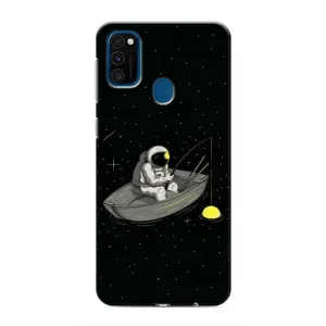 Силіконовый Чохол з принтом "Космонавти" на Samsung Galaxy M30s (M307) (Космонавт на рибалці)