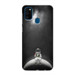 Силіконовый Чохол з принтом "Космонавти" на Samsung Galaxy M30s (M307) (Космонавт романтик)
