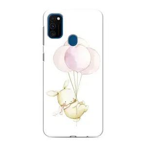 Силиконовый бампер с картинкой животных для Samsung Galaxy M30s (M307) (Кролик и шарики)