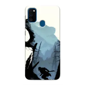 Силиконовый бампер с картинкой животных для Samsung Galaxy M30s (M307) (Медведь и лес)