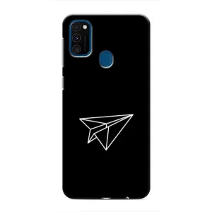 Чехол с картинками на черном фоне для Samsung Galaxy M30s (M307) (Самолетик)