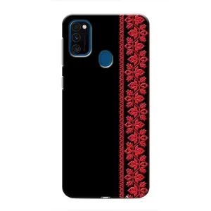 Силиконовый Чехол на Samsung Galaxy M30s (M307) с картинкой Вышиванки (Вышиванка на черном)