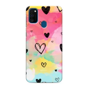 Чехлы с тематикой "Маленькие Сердечки" на Samsung Galaxy M30s (M307) (Яркие сердечки)