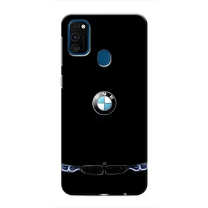 Силиконовый бампер с картинкой машины на Samsung Galaxy M31 (Черный BMW)
