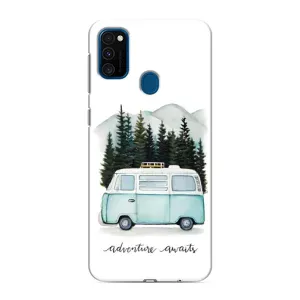 Силиконовый бампер с картинкой машины на Samsung Galaxy M31 (Домик на колесах)