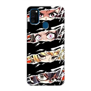 Силиконовые чехлы с глазами Anime для Самсунг Галакси М31 (Глаза на чорном)