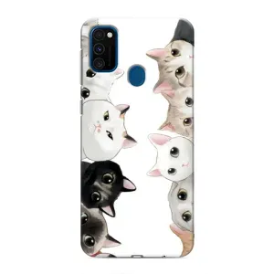 Силиконовый чехол с котиком для Samsung Galaxy M31 (Коты)