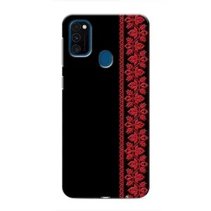Силиконовый Чехол на Samsung Galaxy M31 (Красная Вышиванка)