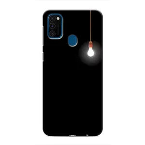 Чехол с картинками на черном фоне для Samsung Galaxy M31 (Лампочка)