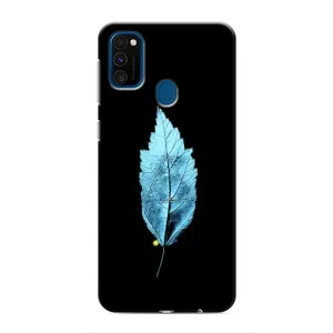 Чехол с картинками на черном фоне для Samsung Galaxy M31 (Листочек)