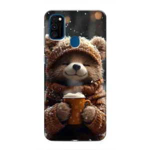 Друкований чохол 'Звірята з кавою' для Samsung Galaxy M31 (Ведмедик з кавою)