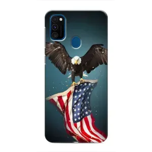 Чехол Флаг USA для Samsung Galaxy M31 (Орел и флаг)