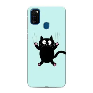 Силиконовый чехол с котиком для Samsung Galaxy M31 (Падающий кот)