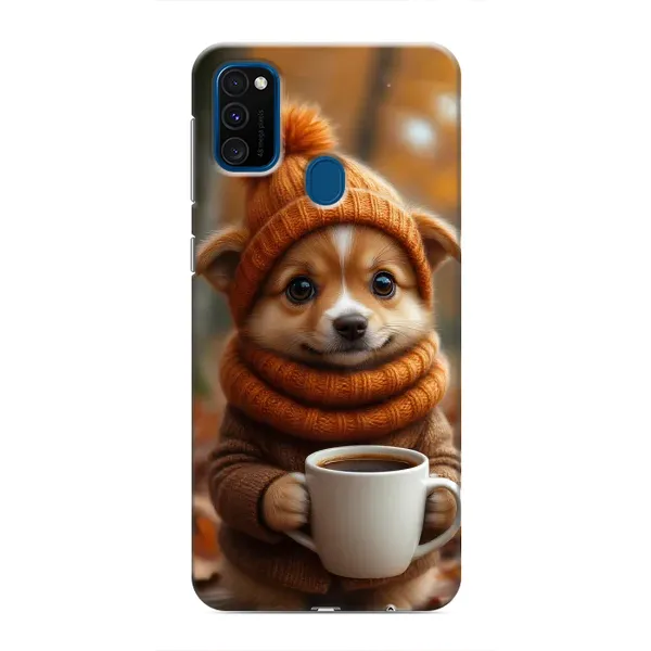 Чехол с рисунком «Собачка с кофе» для Samsung Galaxy M31 Чехол с рисунком «Собачка с кофе» для Samsung Galaxy M31
